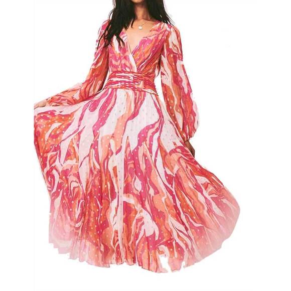 NEW ROCOCO SAND emily long dress in pink - Picture 2 of 3